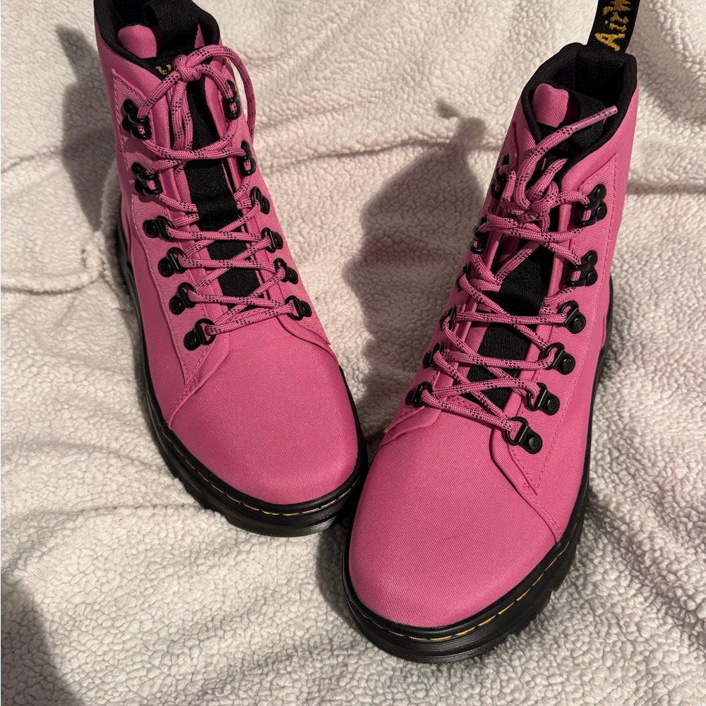 Dr. Martens Combs Pink Lace-Up Combat Boots